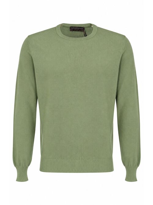 Maglia girocollo in filo di cotone Salvia FILIPPO DE LAURENTIIS | GC1ML CR12S520